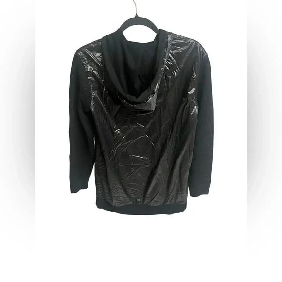 NWT women’s NAADAM black cashmere wool nylon hooded black zip up jacket sz small - Picture 4 of 8